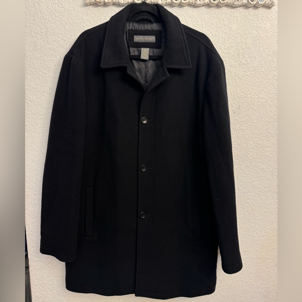 Banana Republic Men's Black Wool Coat